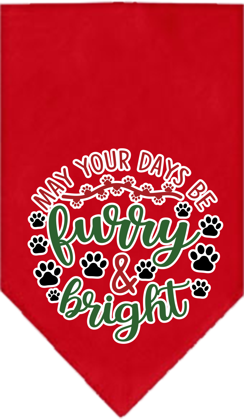 Furry and Bright Screen Print Bandana Red Size Large